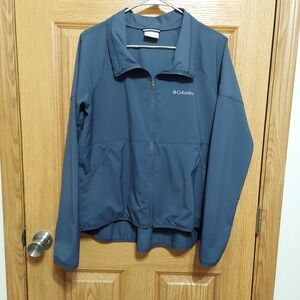 Columbia Garside Packable Windbreaker‎ Jacket Women Medium Blue
